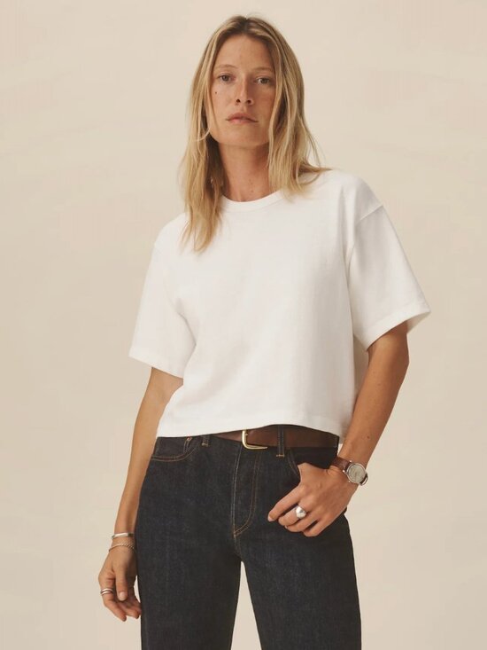 Buck Mason Tops - Field-Spec Boyfriend Crop Tee